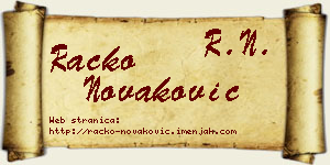 Racko Novaković vizit kartica